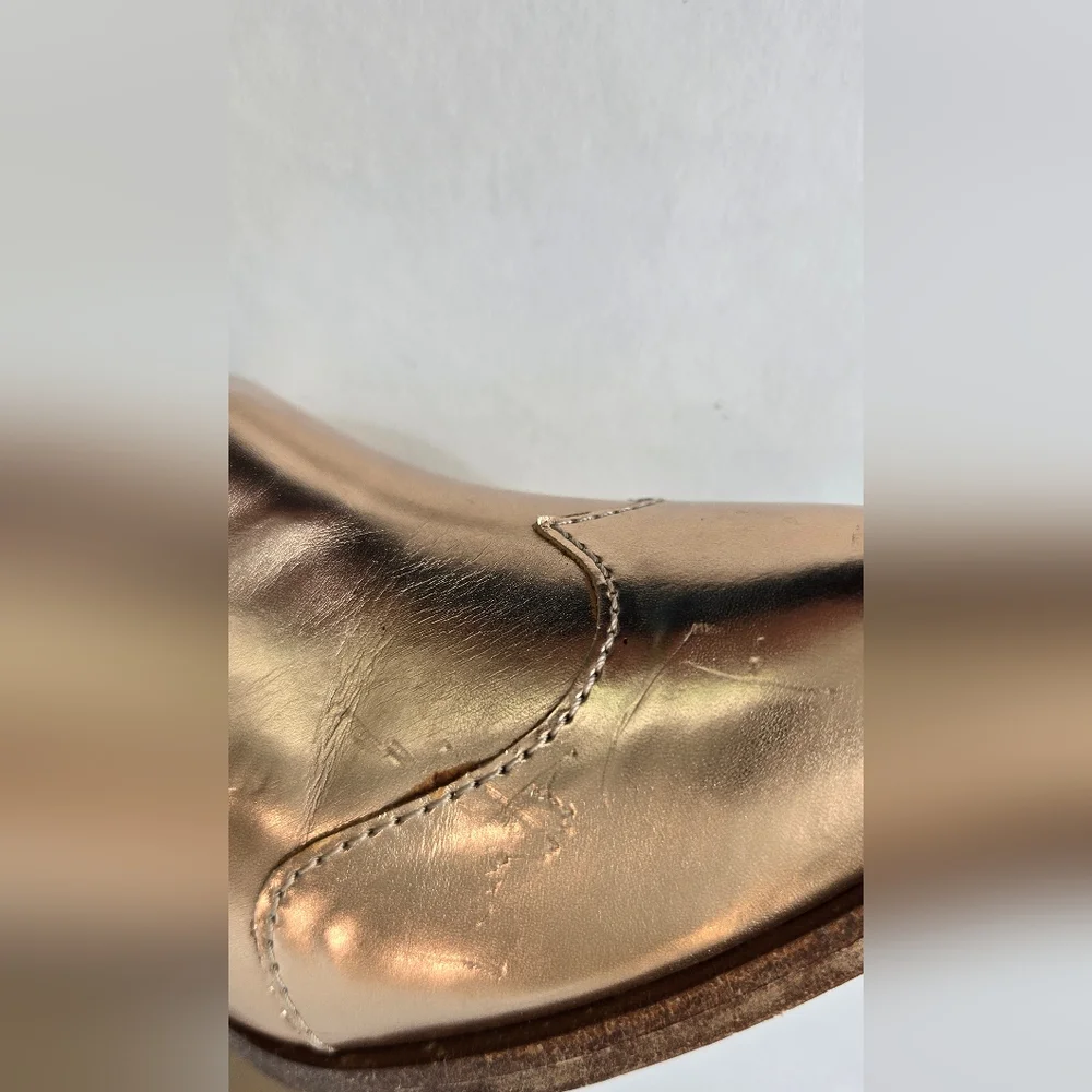 The office of Angela Scot Elegant Rose Gold Metallic Heels